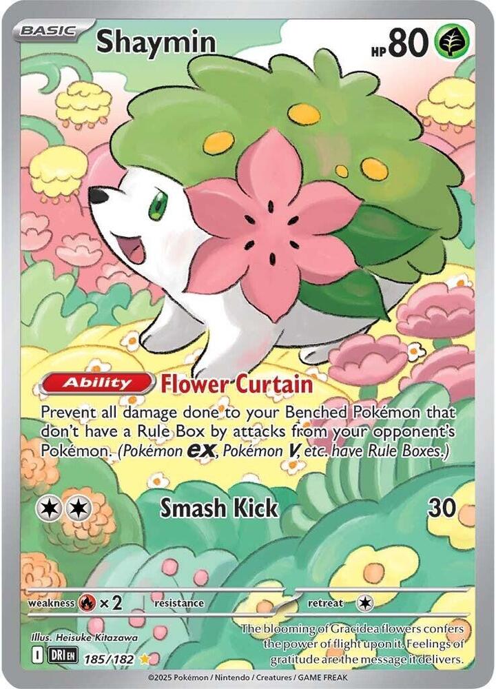 Shaymin - 185/182 Destined Rivals Illustration Rare Pokemon - NM/MINT