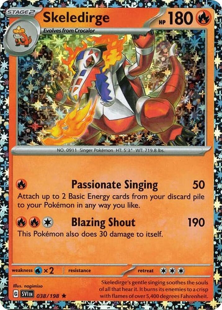 Skeledirge - 038/198 Sparkle Holo Pokemon - NM/MINT