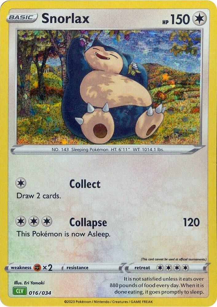Snorlax - 016/034 CLV TCG Classic Pokemon - NM/MINT