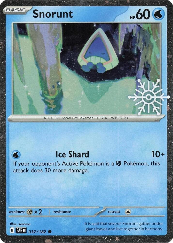 Snorunt - 37/182 Paradox Rift Holiday Stamp PROMO Pokemon - NM/MINT