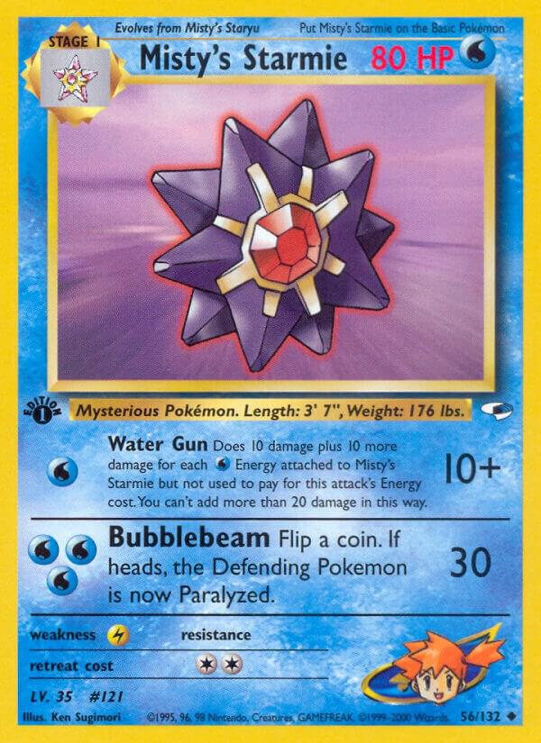 Misty's Starmie - 56/132 Gym Heroes 1st Edition Uncommon Pokemon - NM