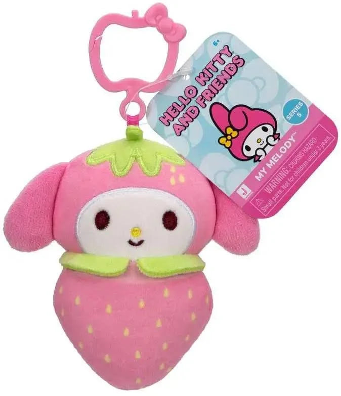 Hello Kitty Officially Licensed 4inch Clip On Plush - Berries: My Melody Strawberry