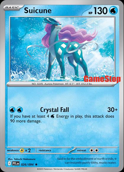 Suicune - 026/094 Gamestop Cosmos Holo PROMO Pokemon - NM/MINT