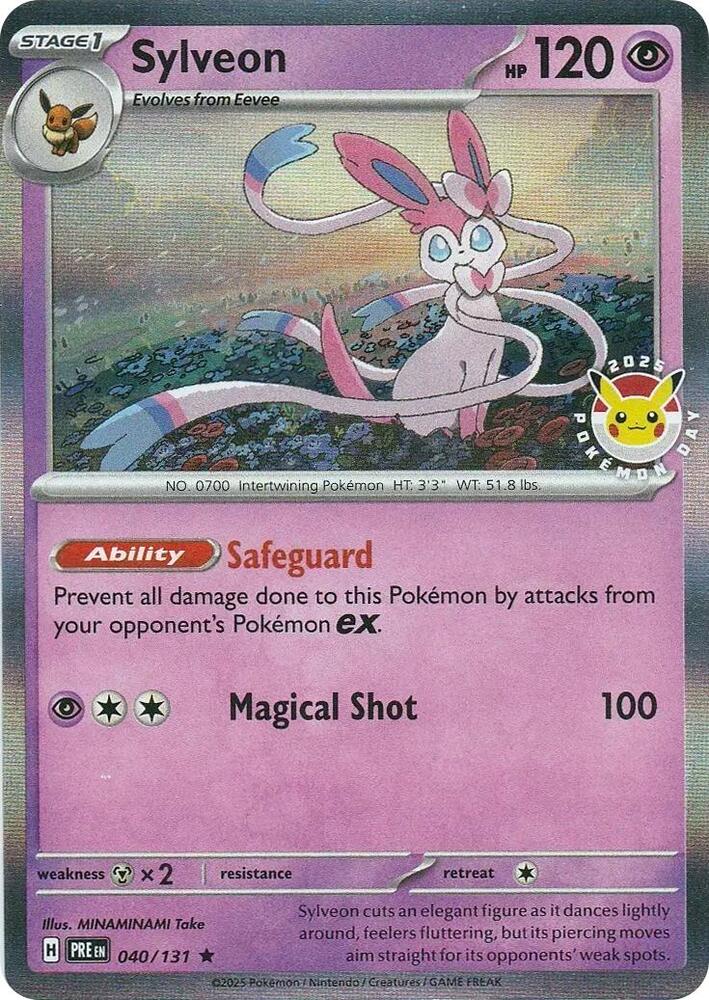 Sylveon - 040/131 Prismatic Evolution Pokemon Day Stamp PROMO - NM/MINT