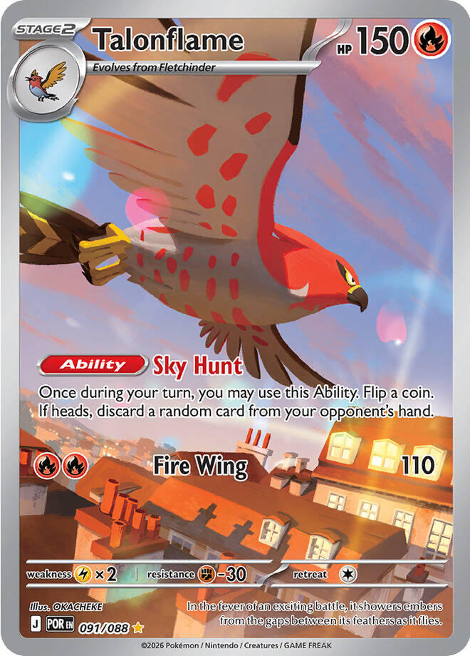 Talonflame - 091/088 Perfect Order Illustration Rare Pokemon - NM/MINT