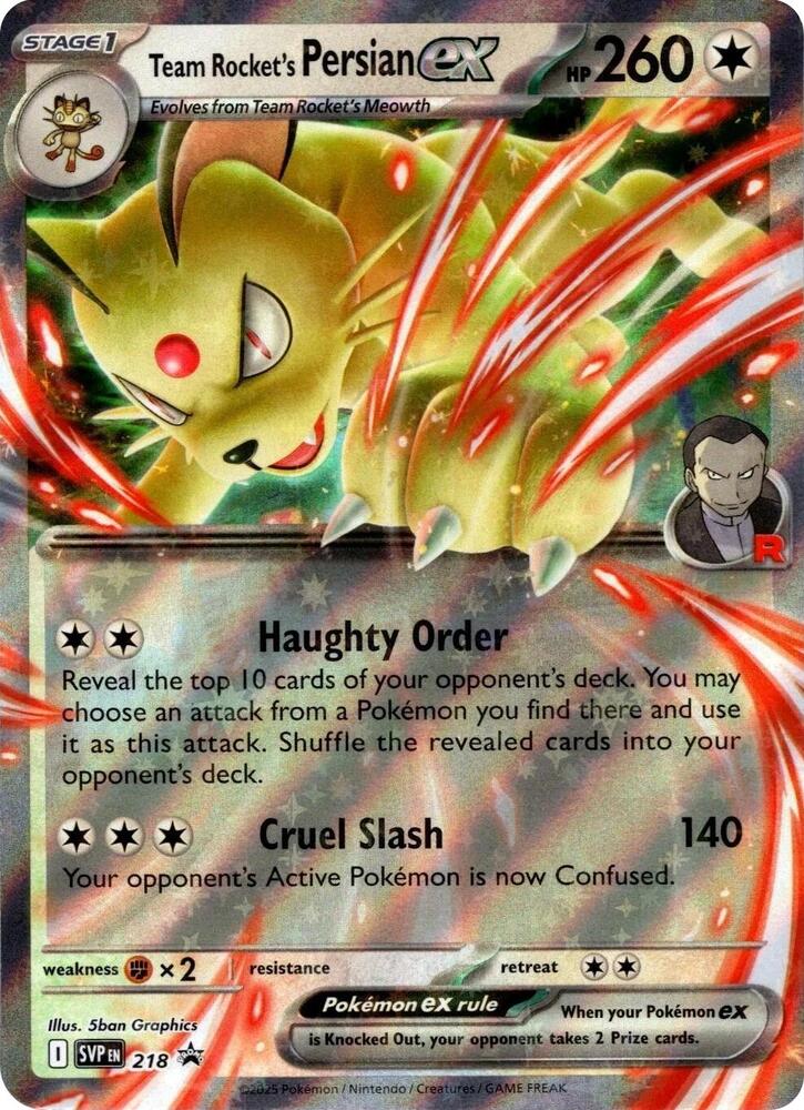 Team Rocket's Persian ex - SVP218 Black Star Promo Pokemon - NM/MINT