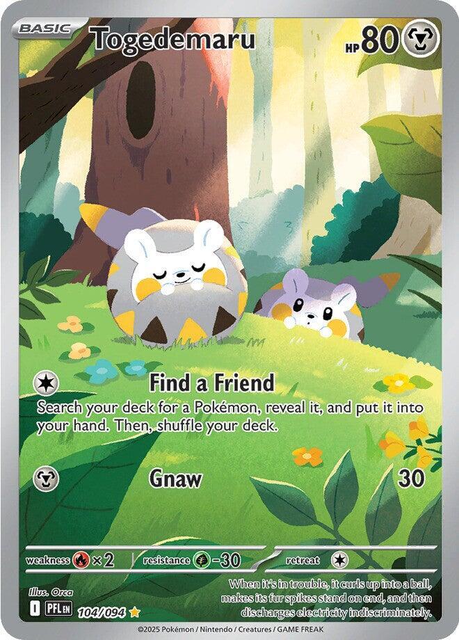 Togedemaru - 104/094 Phantasmal Flames Illustration Rare Pokemon - NM/MINT