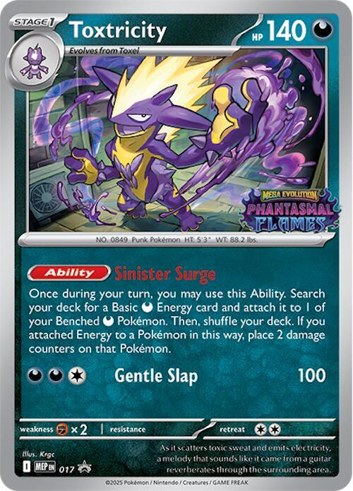 Toxtricity - MEP017 Phantasmal Flames Prerelease Stamped Promo Pokemon - NM/MINT
