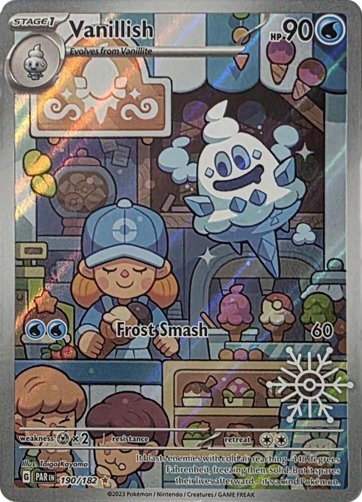Vanillish - 190/182 Paradox Rift Holiday Calendar Stamp Pokemon - NM/MINT