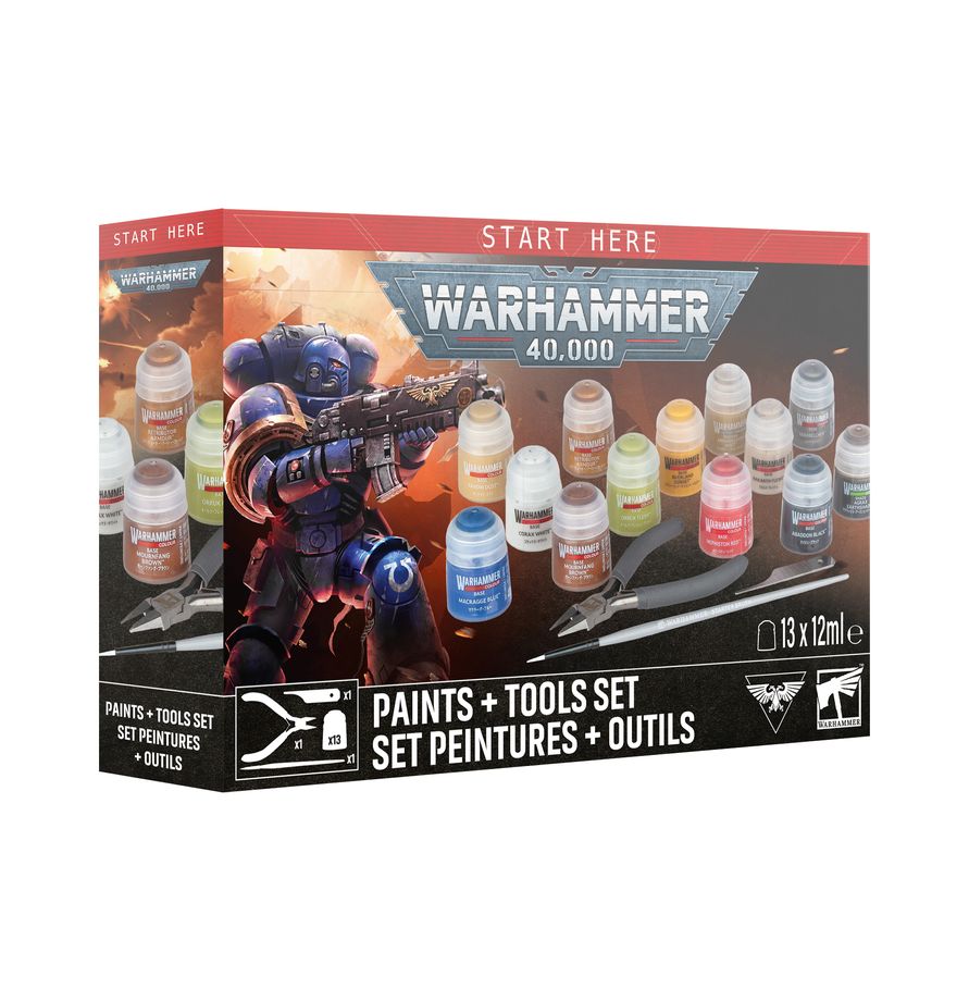 Warhammer 40K - Paints + Tools Set