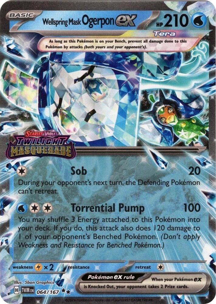Wellspring Mask Ogerpon ex - 064/167 Twilight Masquerade STAMP Promo - NM/MINT