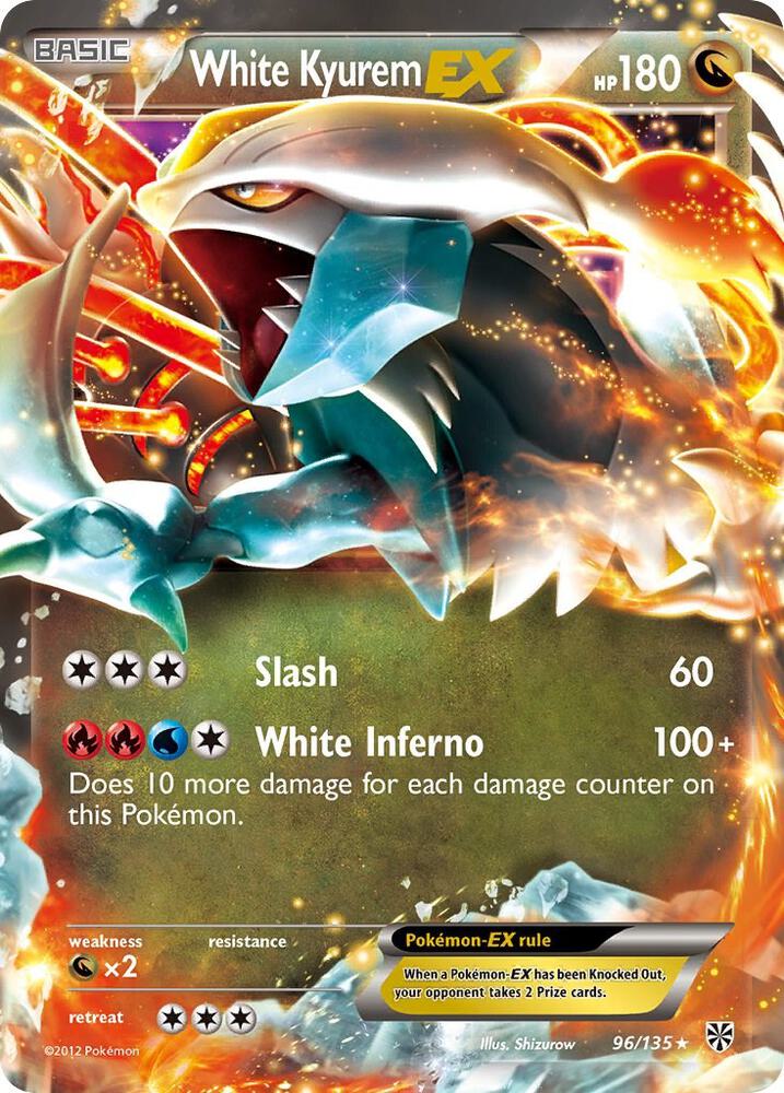 White Kyurem EX - 96/135 Plasma Storm Ultra Rare Pokemon - NM