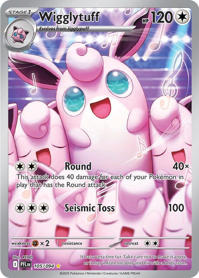 Wigglytuff - 105/094 Phantasmal Flames Illustration Rare Pokemon - NM/MINT