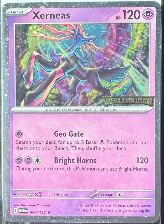 Xerneas - 064/132 Mega Evolution Stamped Promo Pokemon - NM/MINT
