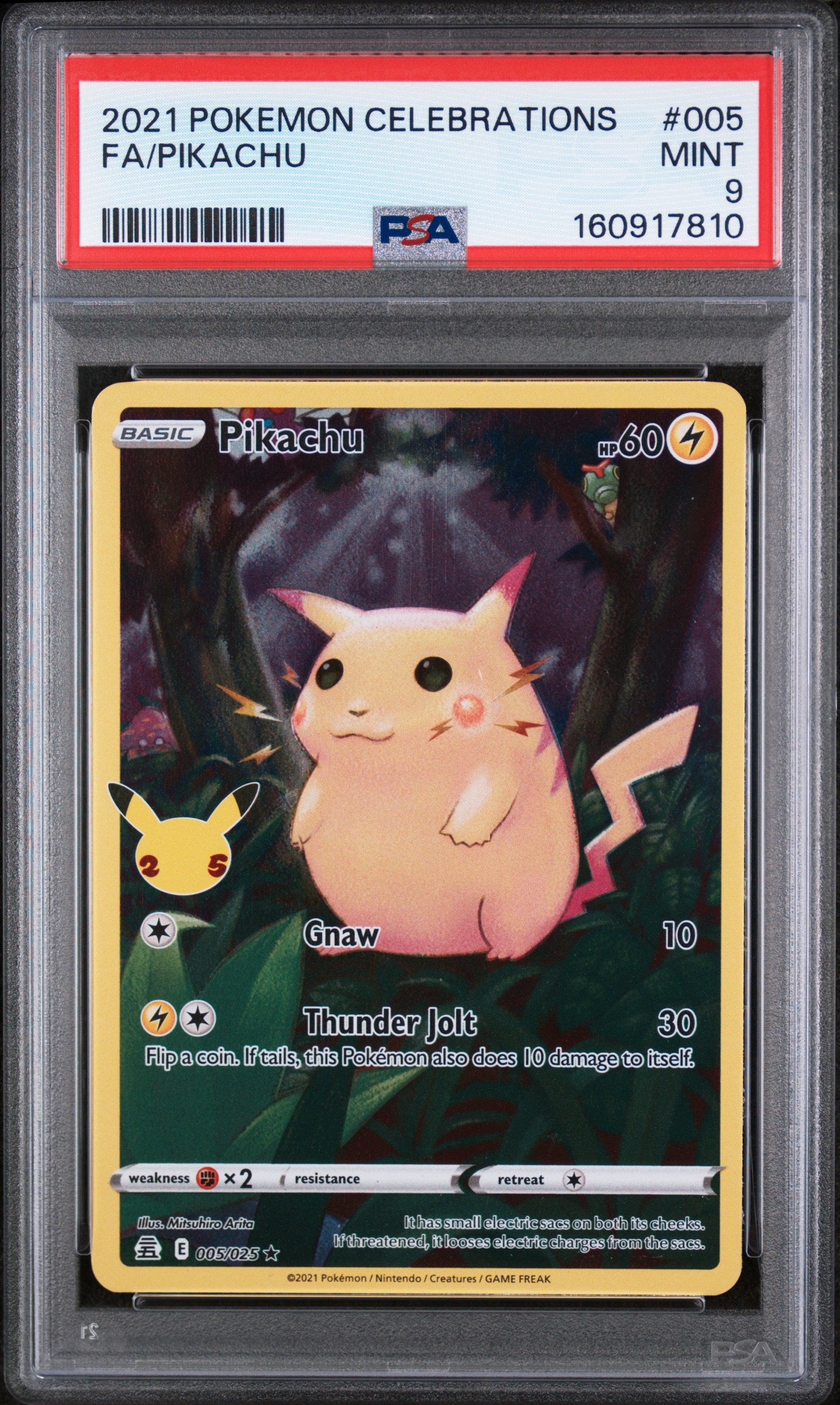 Pikachu - 005/025 PSA 9 Celebrations Holo Rare Pokemon - MINT