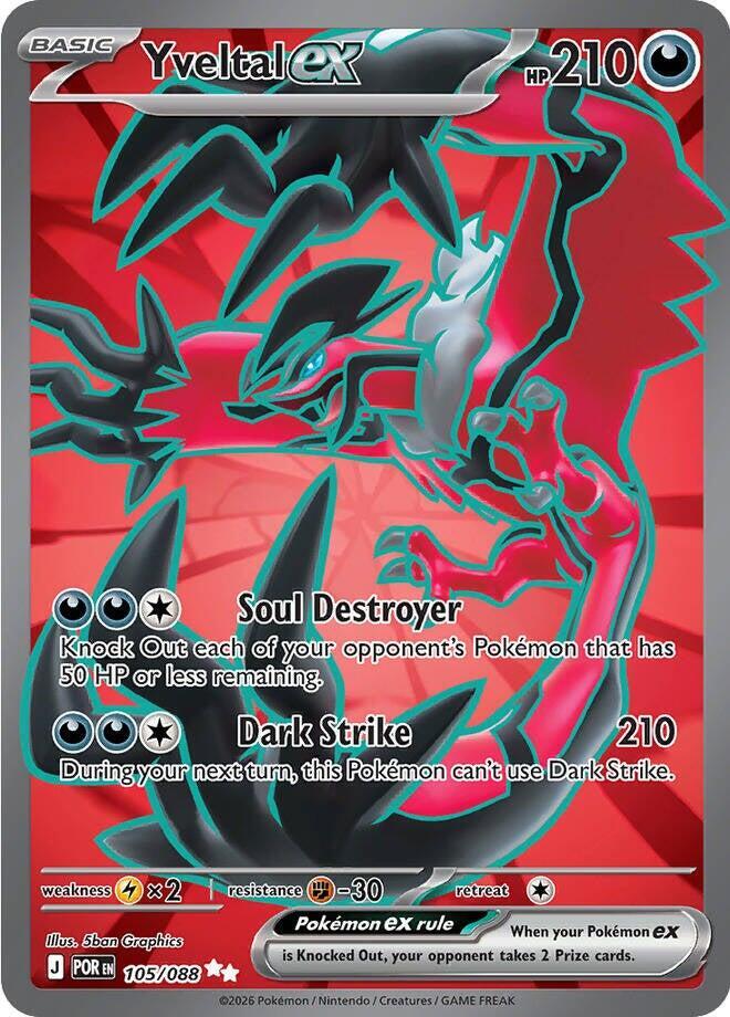 Yveltal ex - 105/088 Perfect Order Full Art Pokemon - NM/MINT