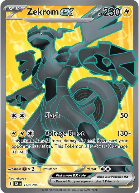Zekrom ex - 158/086 Black Bolt Full Art Pokemon - NM/MINT