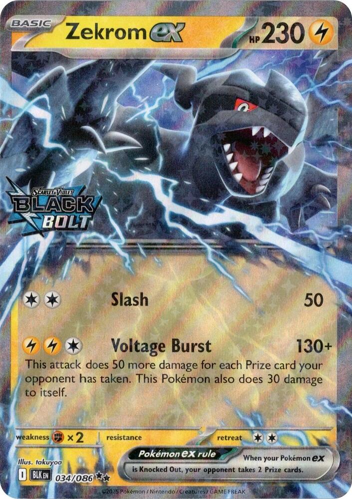 Zekrom ex - 034/086 Black Bolt Stamped PROMO Pokemon - NM/MINT