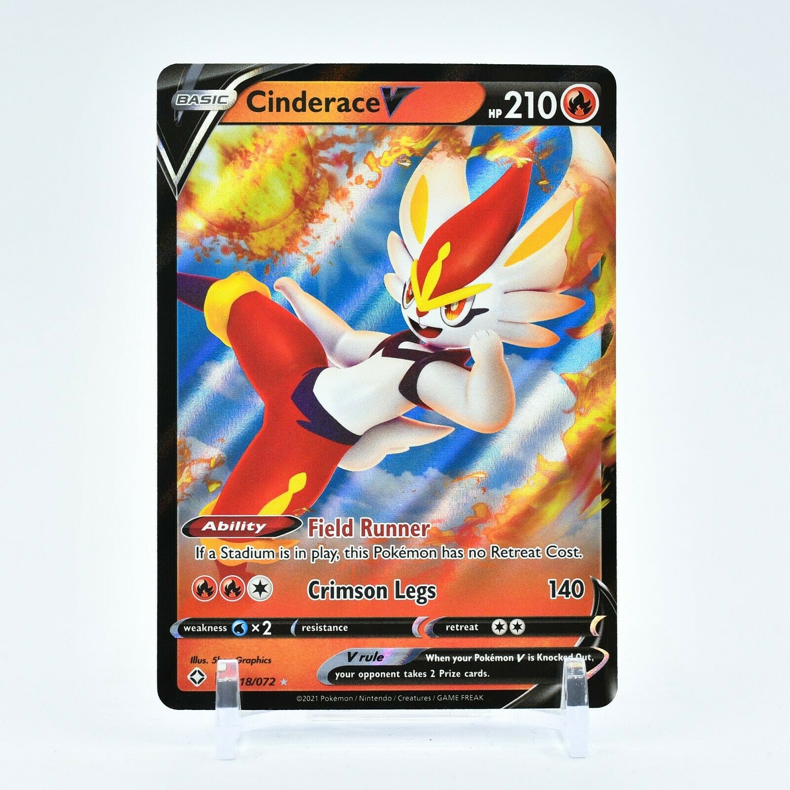Cinderace V - 018/072 Shining Fates Ultra Rare Pokemon - NM/MINT