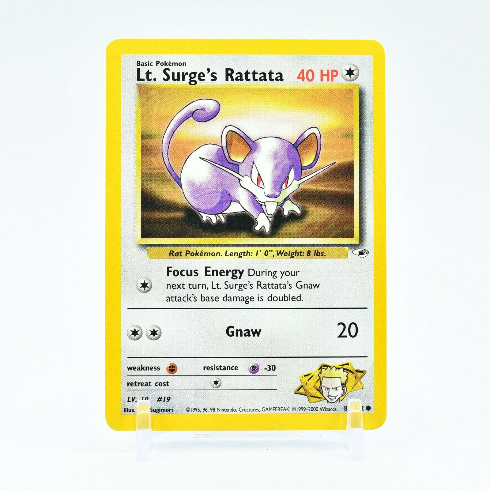 Lt. Surge's Rattata - 82/132 Gym Heroes Unlimited Common Pokemon - NM