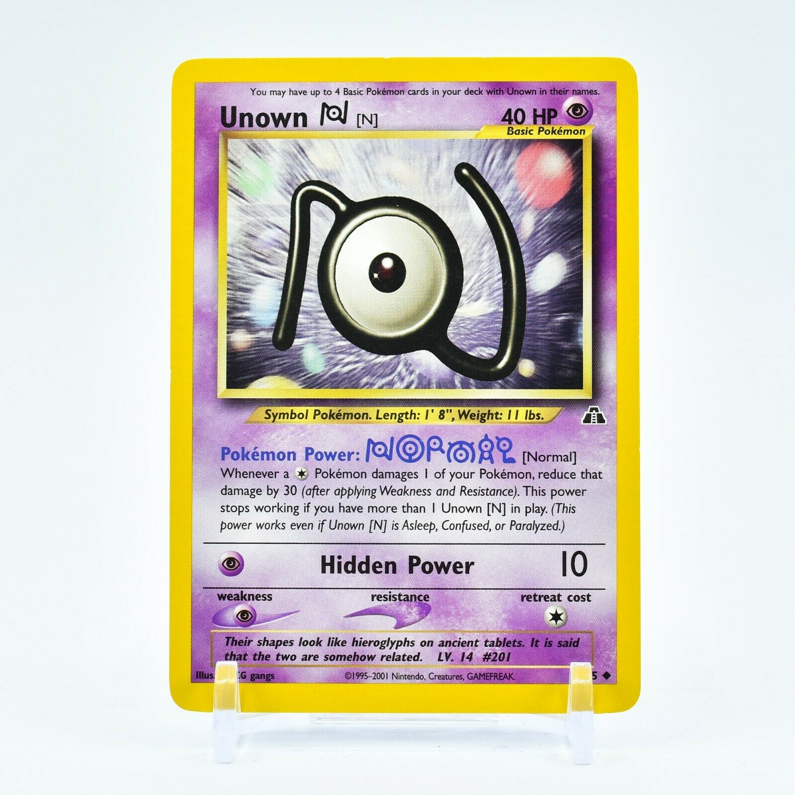 Unown N - 50/75 Neo Discovery Unlimited Uncommon Pokemon - NM