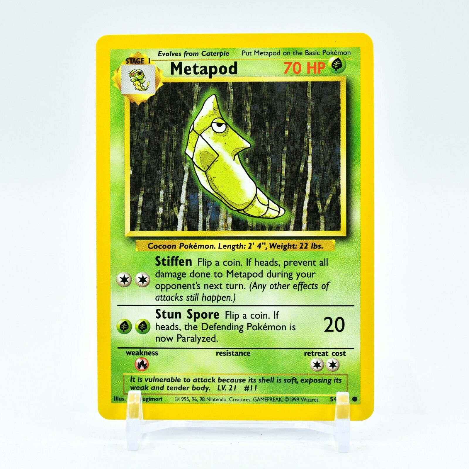 Metapod - 54/102 Base Set Unlimited Common Pokemon - NM