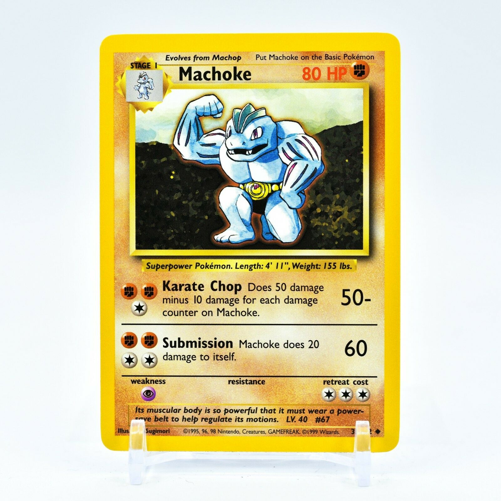 Machoke - 34/102 Base Set Unlimited Uncommon Pokemon - NM