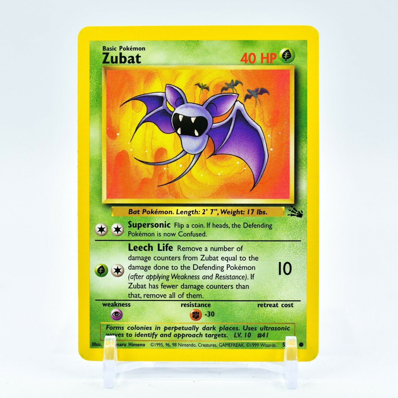 Zubat - 57/62 Fossil Unlimited Common Pokemon - NM