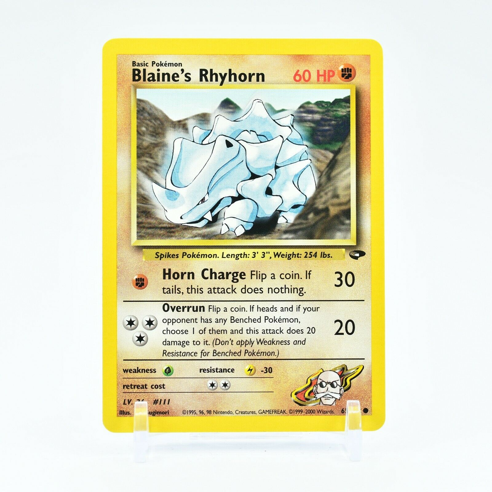 Blaine's Rhyhorn - 65/132 Gym Challenge Unlimited Common Pokemon - NM