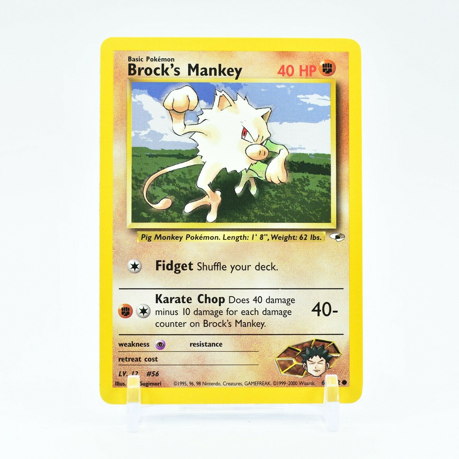Brock's Mankey - 68/132 Gym Heroes Unlimited Common Pokemon - NM