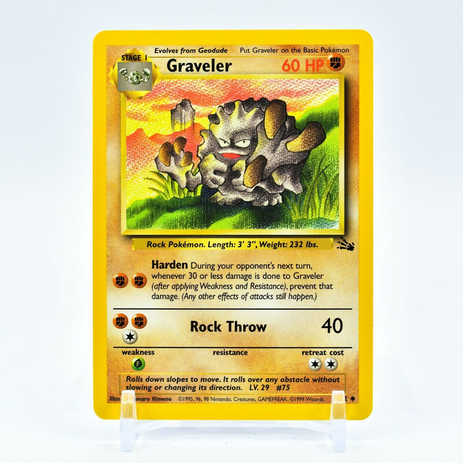 Graveler - 37/62 Fossil Unlimited Uncommon Pokemon - NM