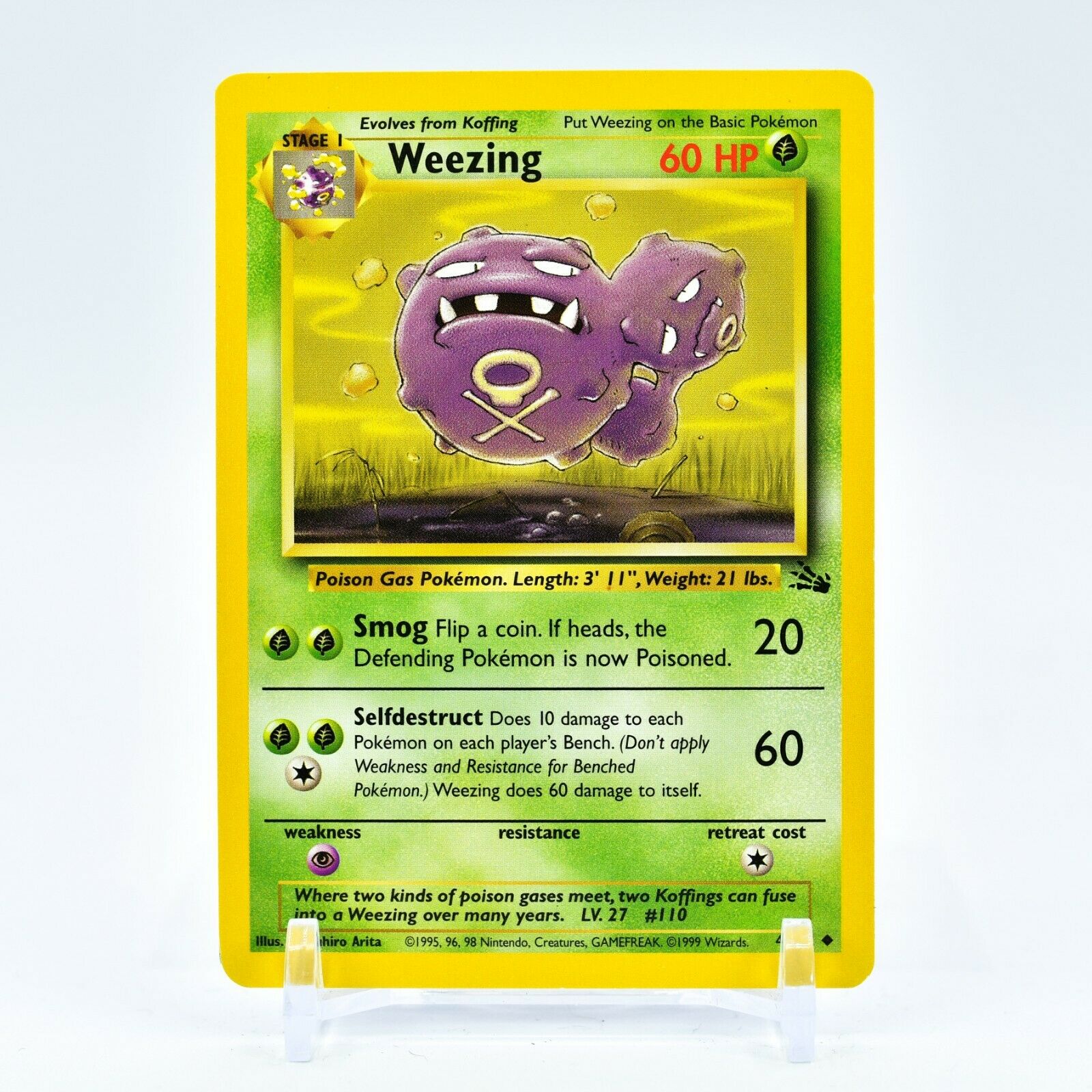 Weezing - 45/62 Fossil Unlimited Uncommon Pokemon - NM