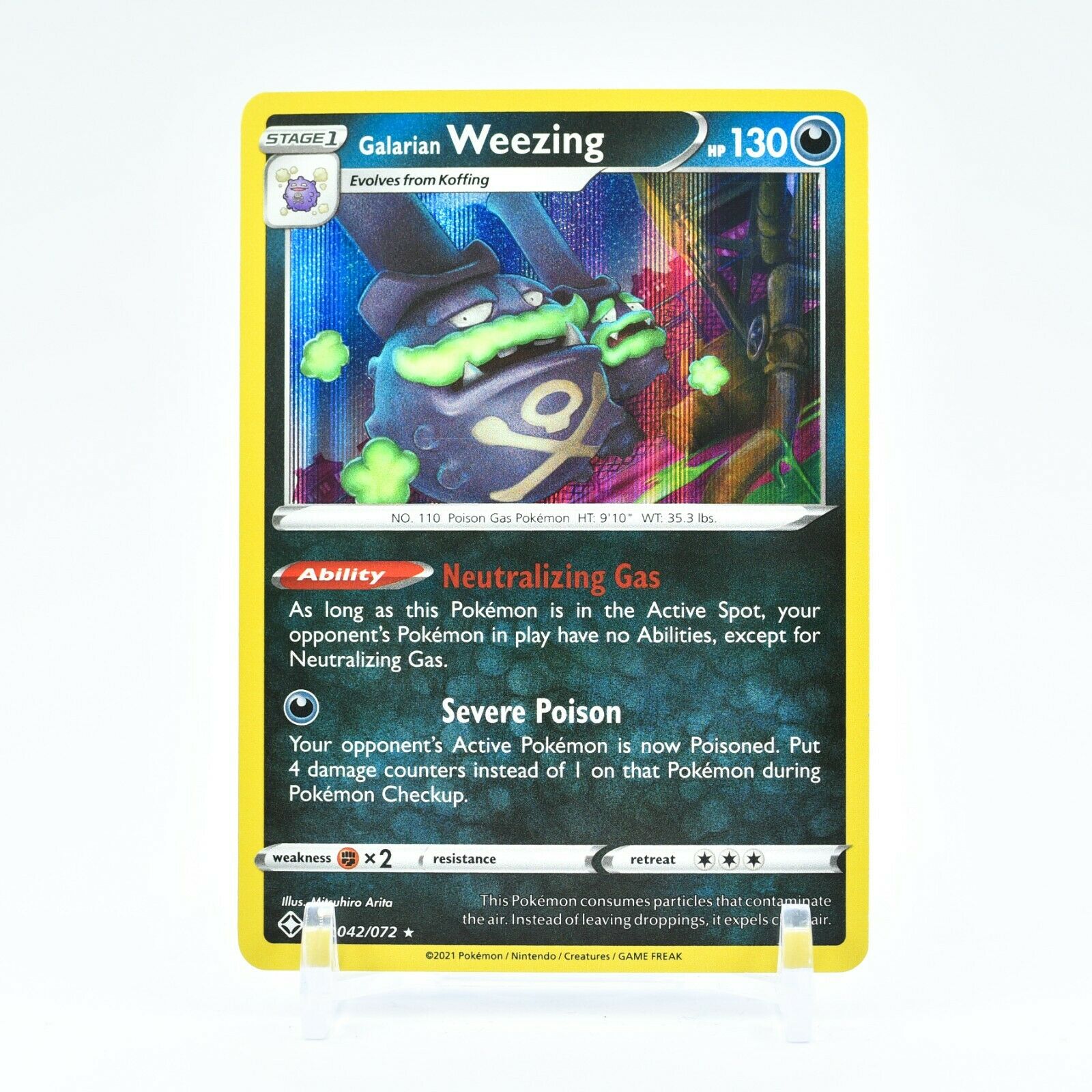 Galarian Weezing - 042/072 Shining Fates Holo Rare Pokemon - NM/MINT