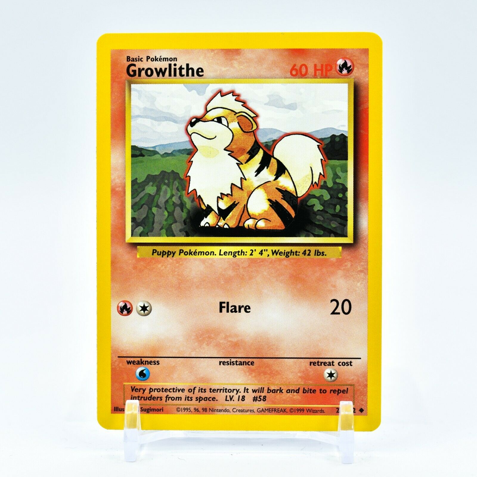 Growlithe - 28/102 Base Set Unlimited Uncommon Pokemon - NM