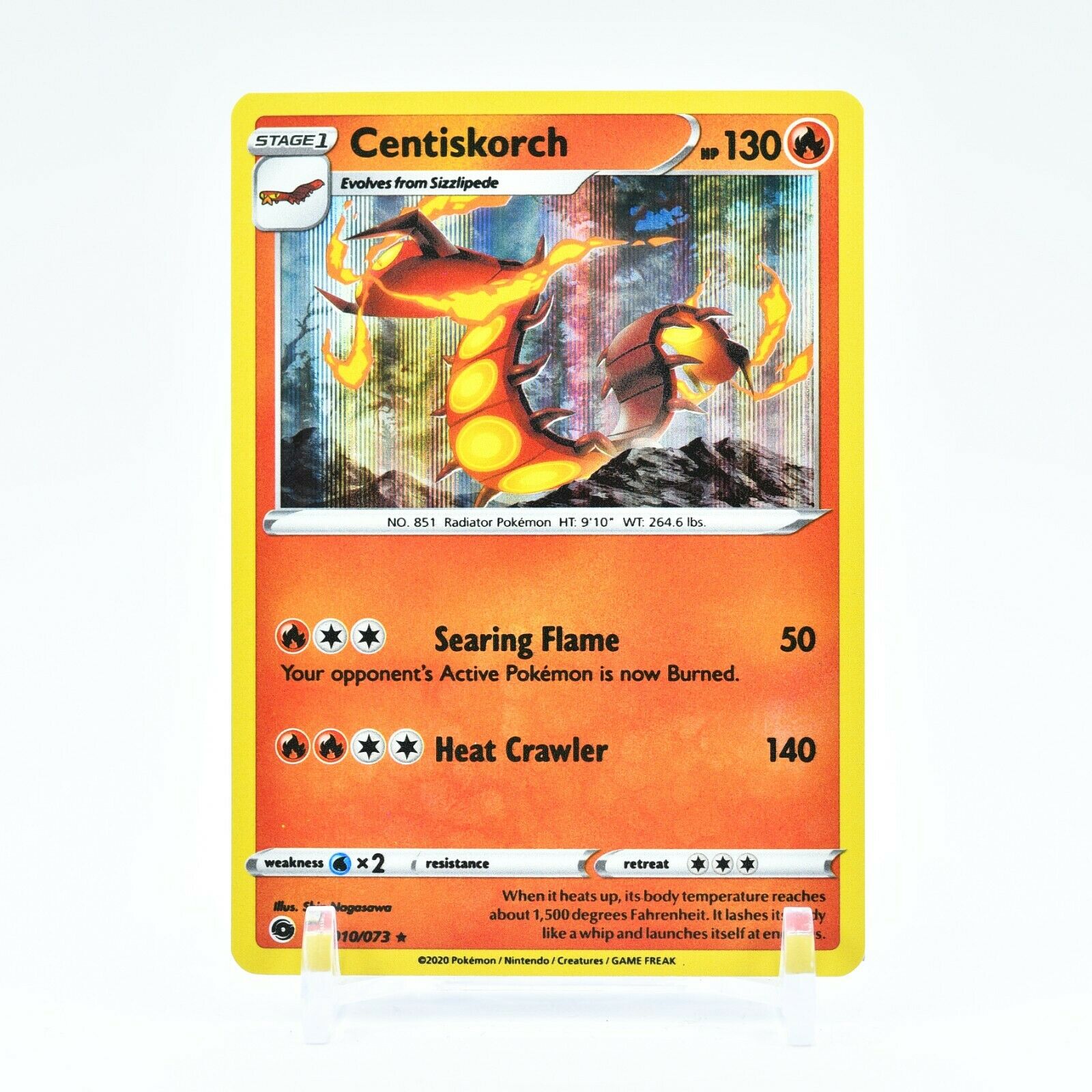 Centiskorch - 010/073 - Champion's Path Holo Rare Pokemon - NM/MINT