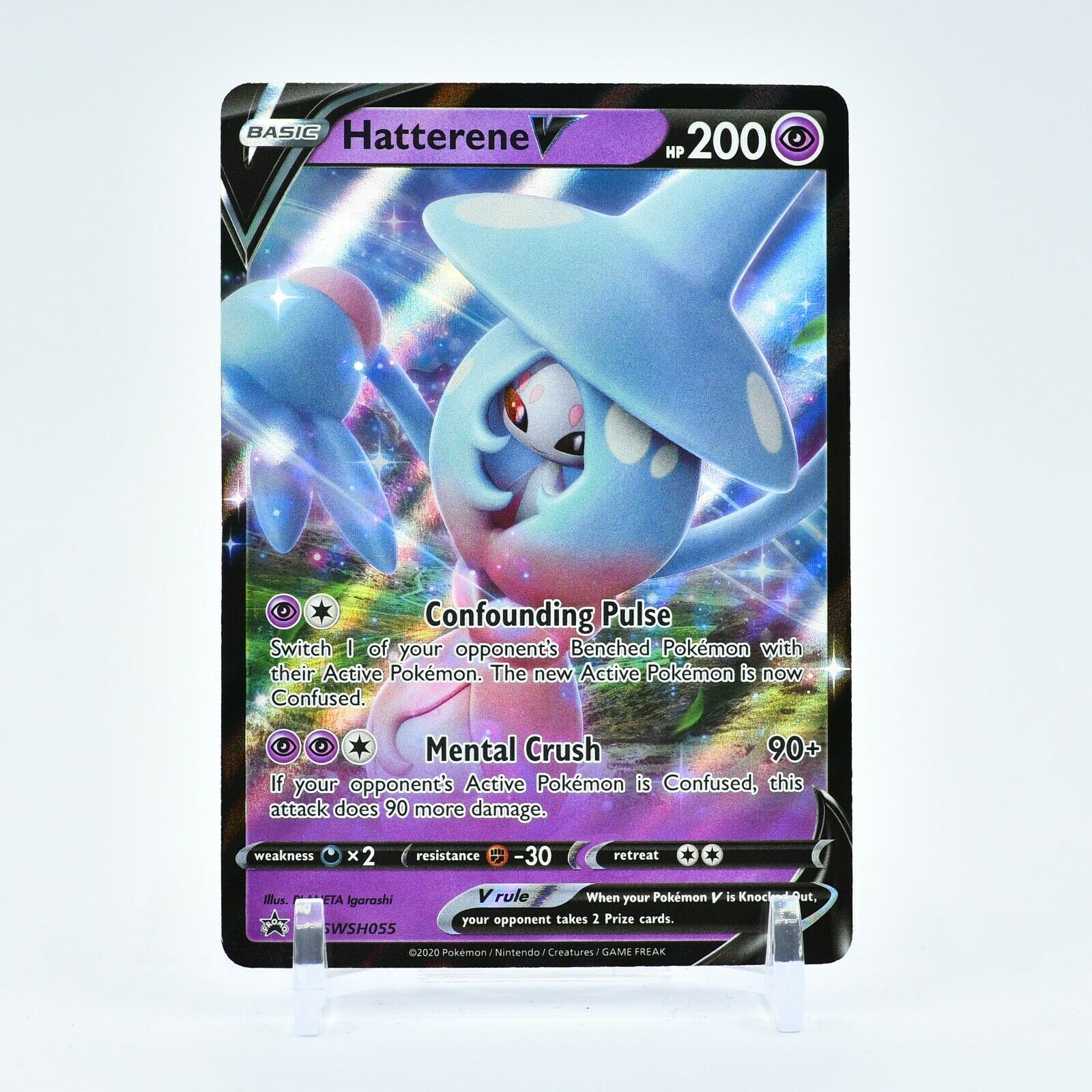 Hatterene V - SWSH055 Black Star Promo Ultra Rare Pokemon - NM/MINT