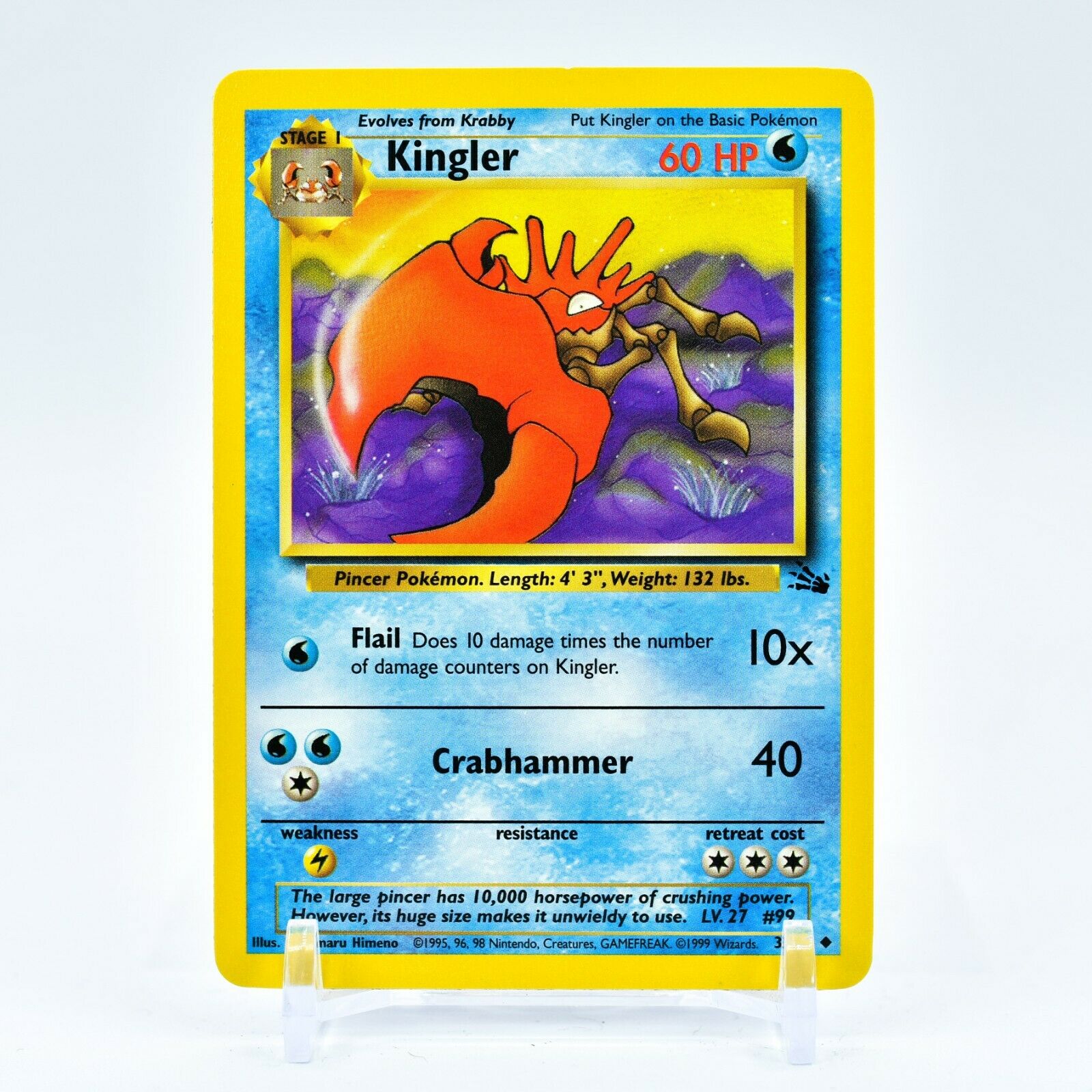 Kingler - 38/62 Fossil Unlimited Uncommon Pokemon - NM