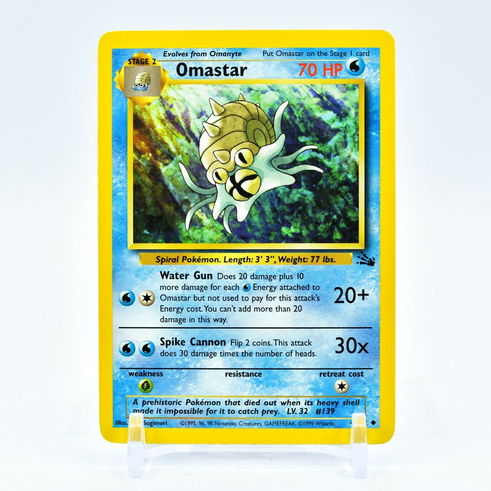 Omastar - 40/62 Fossil Unlimited Uncommon Pokemon - NM