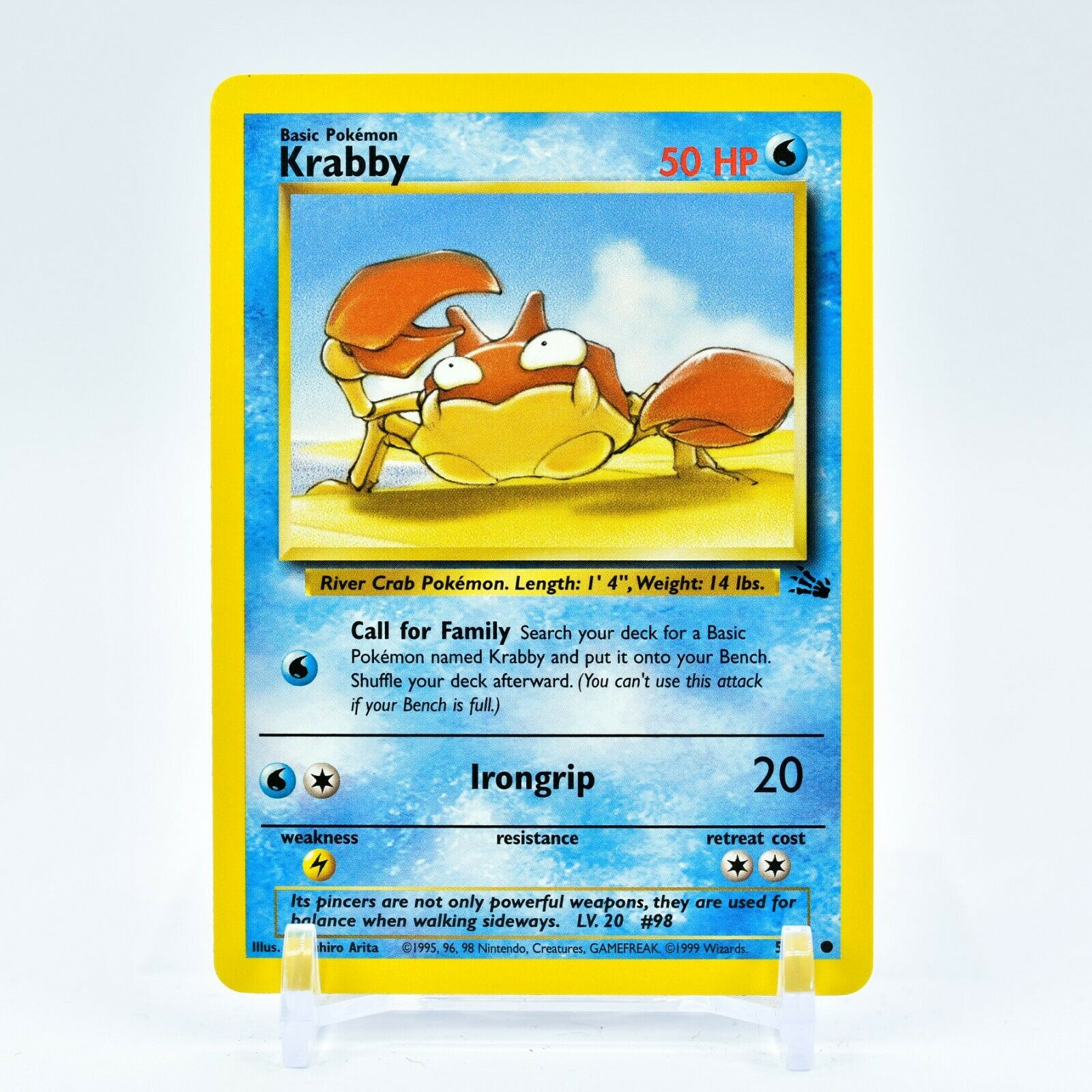Krabby - 51/62 Fossil Unlimited Common Pokemon - NM
