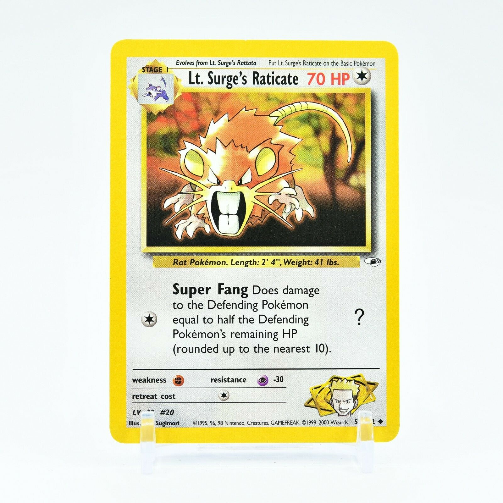 Lt. Surge's Raticate - 51/132 Gym Heroes Unlimited Uncommon Pokemon - NM