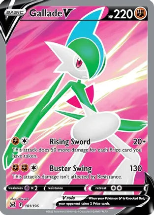 Gallade V - 181/196 Lost Origin FULL ART Pokemon - NM/MINT