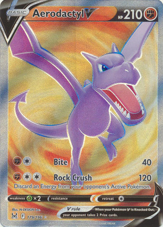 Aerodactyl V - 179/196 Lost Origin FULL ART Pokemon - NM/MINT
