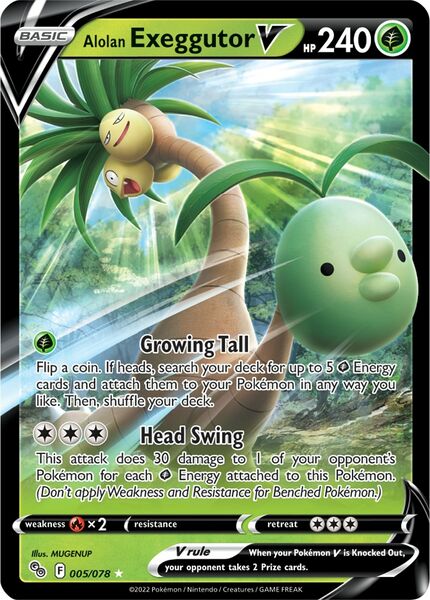 Alolan Exeggutor V - 005/078 Pokémon GO Ultra Rare Pokemon - NM/MINT