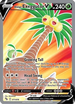 Alolan Exeggutor V - 071/078 Pokémon GO FULL ART Pokemon - NM/MINT