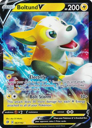 Boltund V - 067/192 Rebel Clash Ultra Rare Pokemon - NM/MINT