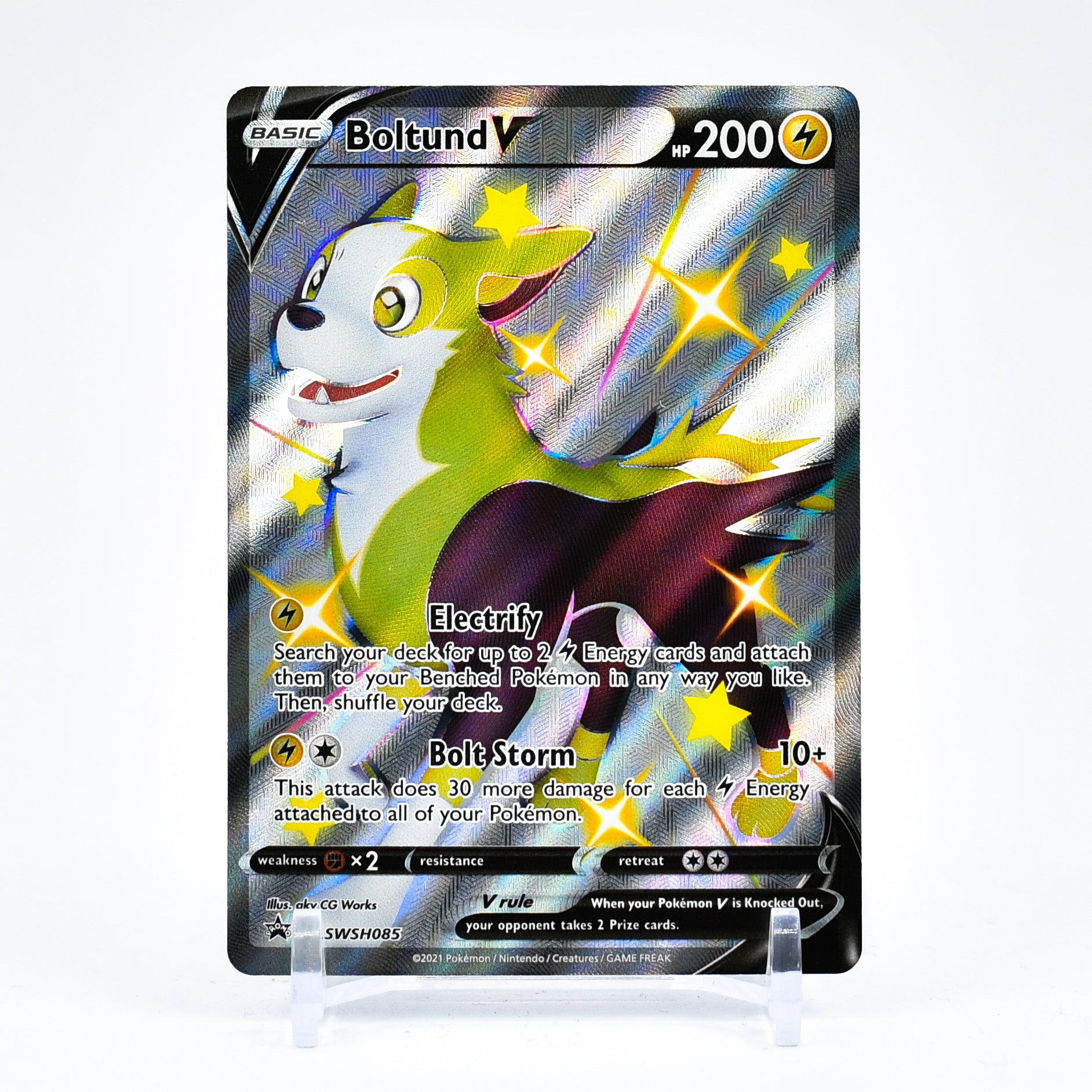 Boltund V - SWSH085 Black Star Promo FULL ART Pokemon - NM/MINT