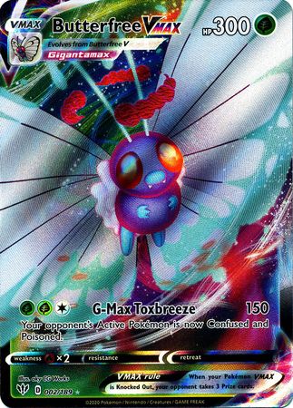 Butterfree Vmax - 002/189 Darkness Ablaze Ultra Rare Pokemon - NM/MINT