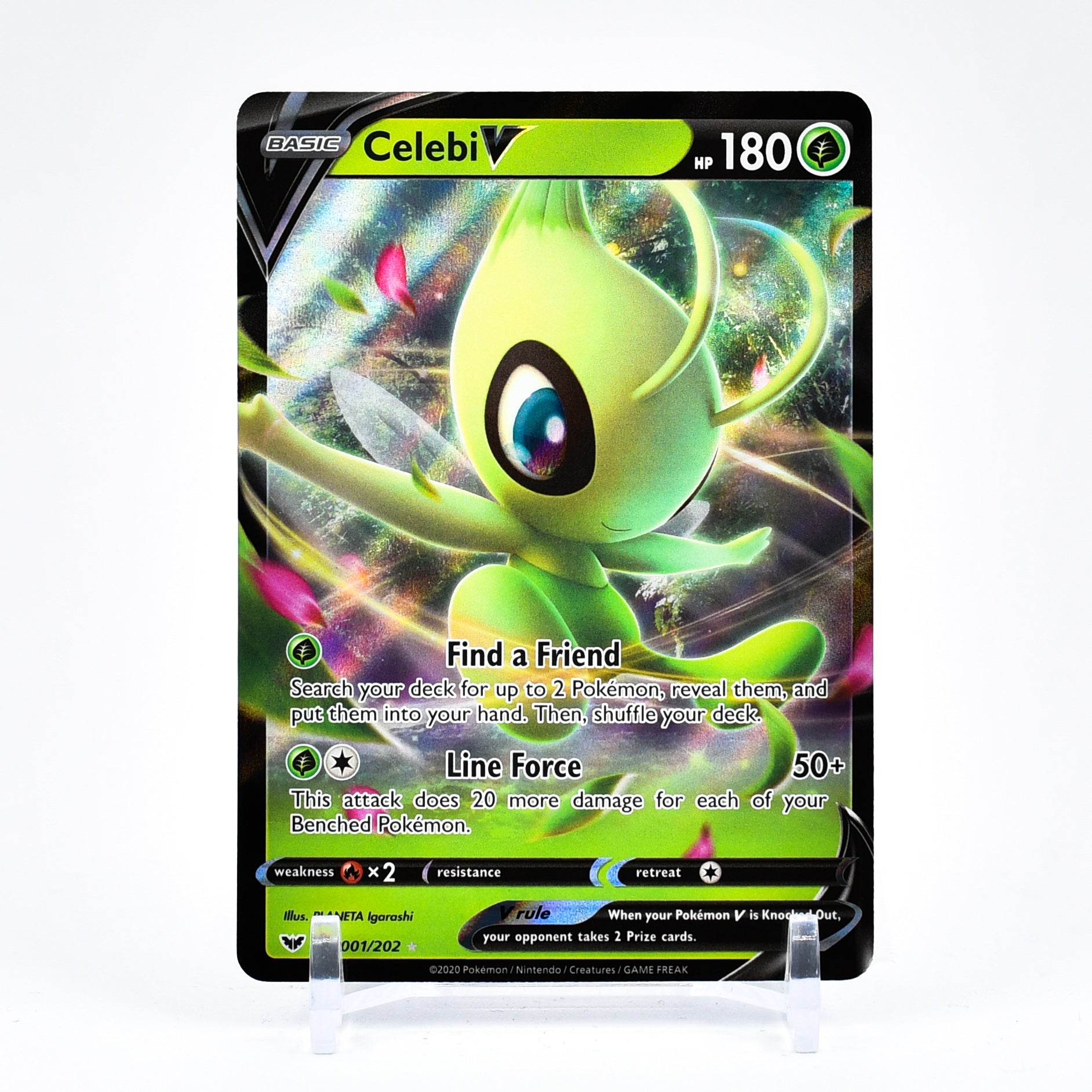 Celebi V - 001/202 Sword & Shield Ultra Rare Pokemon - NM/MINT