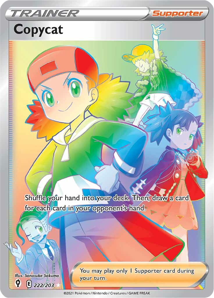 Copycat - 222/203 Evolving Skies SECRET RARE RAINBOW Trainer - NM/MINT