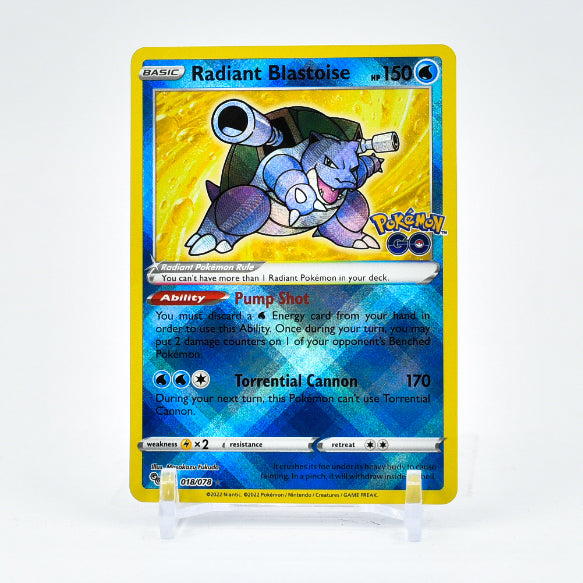 Radiant Blastoise - 018/078 Pokémon GO SHINY Holo Rare Pokemon - NM/MINT